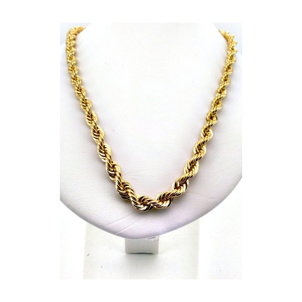Cadena cordon salomonico de oro 18k 60 cm